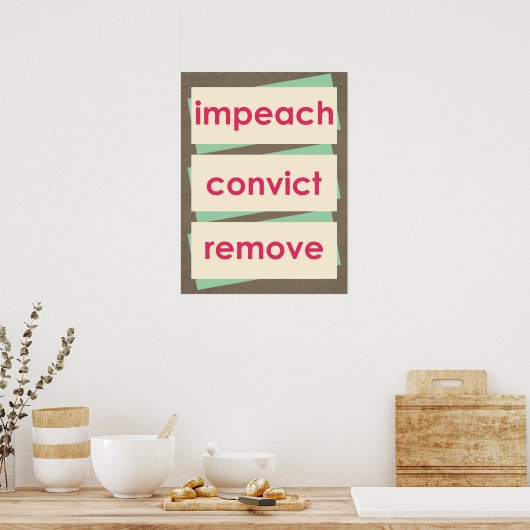 Impeach Convict Remove 1950s Style Poster (Keuken)