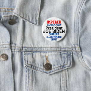 Impeach Democratic President Biden Ronde Button 5,7 Cm