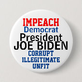 Impeach Democratic President Biden Ronde Button 7,6 Cm (Voorkant)