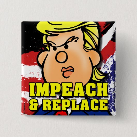 Impeach en vervang vierkante button 5,1 cm (Voorkant)
