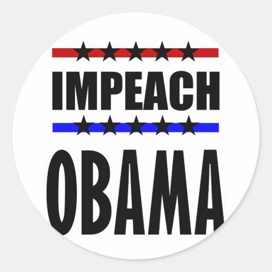 Impeach Obama Ronde Sticker (Voorkant)