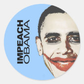 Impeach Obama Ronde Sticker (Voorkant)