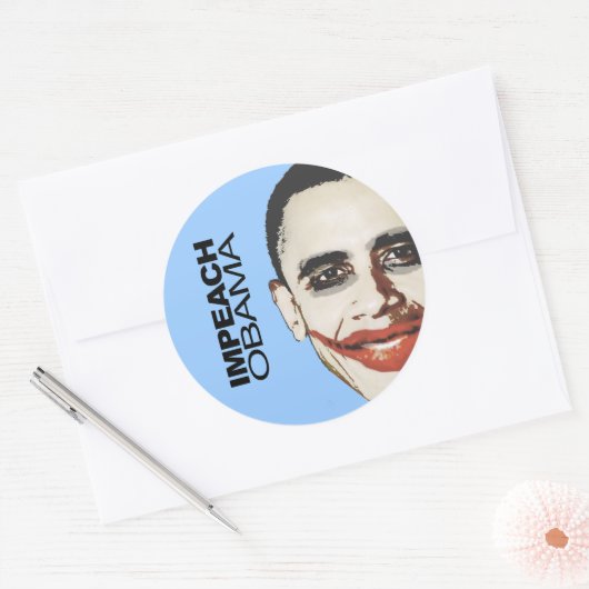 Impeach Obama Ronde Sticker (Envelop)