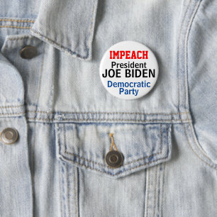 Impeach president Biden Democratische Partij Ronde Button 5,7 Cm