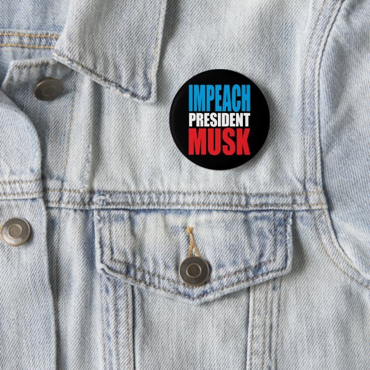 Impeach President Musk - Anti-Trump Ronde Button 5,7 Cm (In situ)