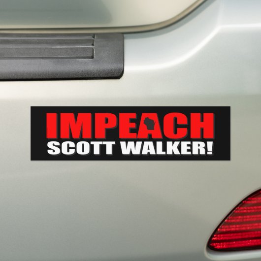 Impeach Scott Walker Bumpersticker (Op auto)