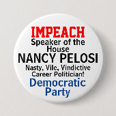 Impeach Speaker Pelosi Career Politician Ronde Button 7,6 Cm (Voorkant)