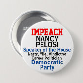 Impeach-spreker Pelosi Blue Democraat Ronde Button 7,6 Cm (Voorkant /achterkant)