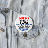 Impeach-spreker Pelosi Blue Democraat Ronde Button 7,6 Cm (In situ)