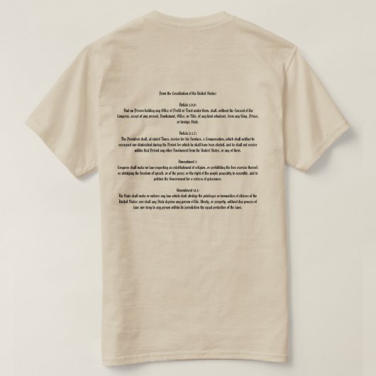 Impeach Trump Constitution T-Shirt (Design achterkant)