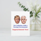 Impeach Trump en Pence for Collusion Briefkaart (Staand voorkant)