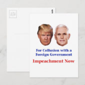 Impeach Trump en Pence for Collusion Briefkaart (Voorkant / Achterkant)