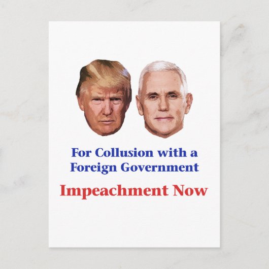 Impeach Trump en Pence for Collusion Briefkaart (Voorkant)