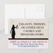 Impeach Trump High Crimes Misdemeanors Justice Briefkaart (Voorkant / Achterkant)