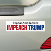 Impeach Trump intrekken en vervangen - antitrump Bumpersticker (Op auto)