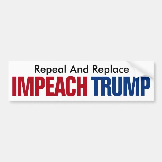 Impeach Trump intrekken en vervangen - antitrump Bumpersticker (Voorkant)