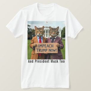 Impeach Trump nu katten in pak T-shirt