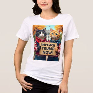 Impeach Trump nu twee katten tri-blend Shirt