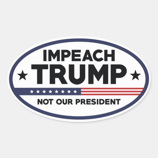 Impeach Trump Ovale Sticker (Voorkant)