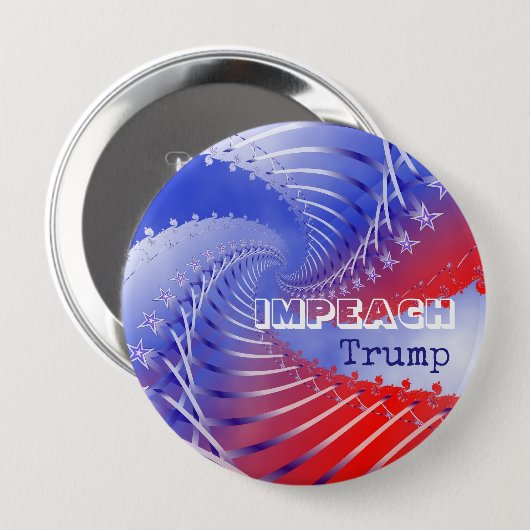 Impeach Trump Patriottic Anti-Trump Round Button (Voorkant /achterkant)