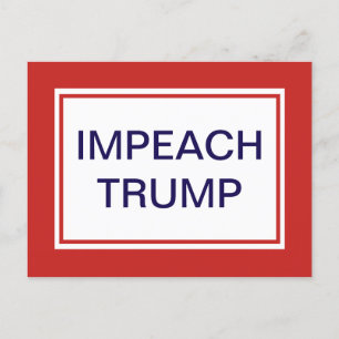 Impeach Trump Red en White Briefkaart