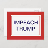 Impeach Trump Red en White Briefkaart (Voorkant / Achterkant)