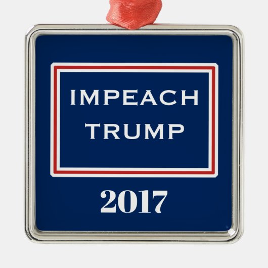 Impeach Trump Red White Blue Sjabloon Metalen Ornament (Voorkant)