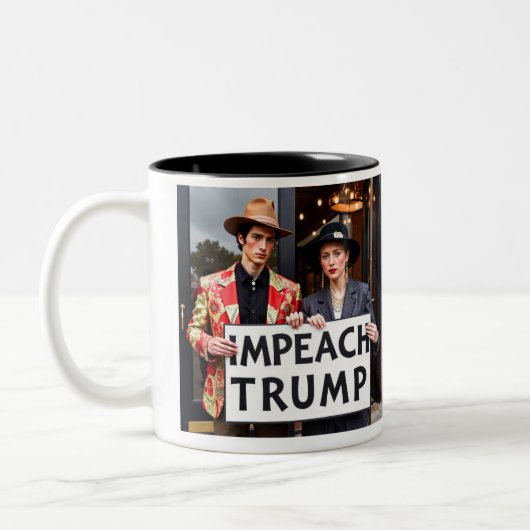 Impeach Trump Tweekleurige Koffiemok (Links)