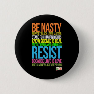 Impeach Trump Wees Nasty Black Lives Weersta Immig Ronde Button 5,7 Cm