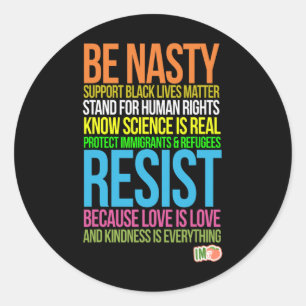 Impeach Trump Wees Nasty Black Lives Weersta Immig Ronde Sticker