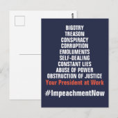 impeach van verraderlijke collusie en corruptie briefkaart (Voorkant / Achterkant)