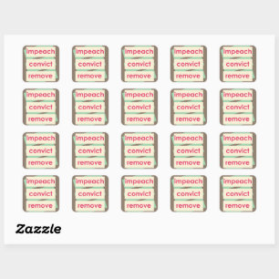 Impeach veroordelen verwijderen in stijl van de ja vierkante sticker