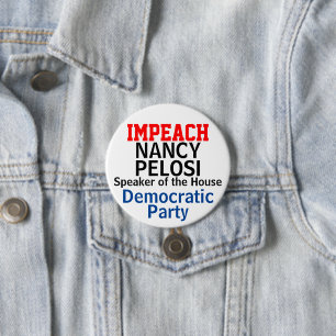 Impeach Voorzitter van het Parlement Pelosi Democr Ronde Button 7,6 Cm