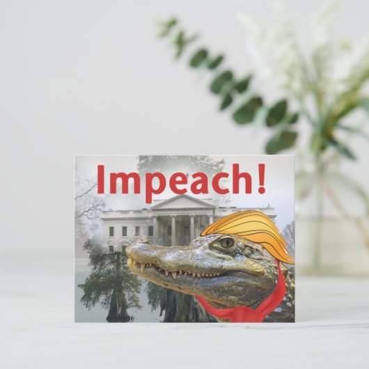 Impeach! Witte Huis | moeras Trump alligator Briefkaart (Staand voorkant)