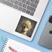 Impending Beauty — Gothic Fine Art  Sticker (Laptop met iPhone)