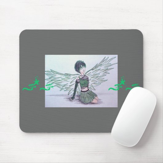"Imperfect Angel" (groen) Mousepad Muismat (Met muis)