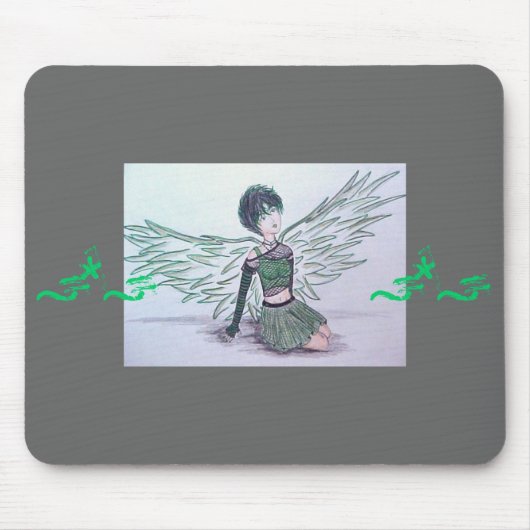 "Imperfect Angel" (groen) Mousepad Muismat (Voorkant)