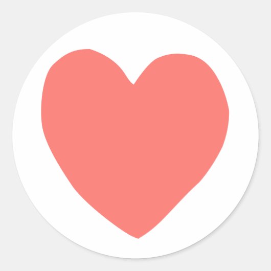 Imperfect hart (zalm) ronde sticker (Voorkant)