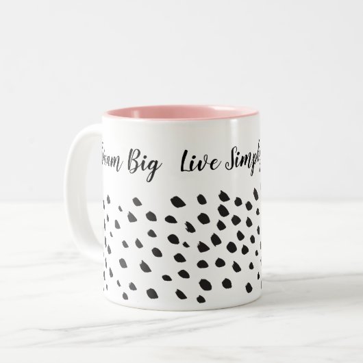 IMPERFECTE VERF DABS schattig leuk modern minimaal Tweekleurige Koffiemok (Voorkant links)