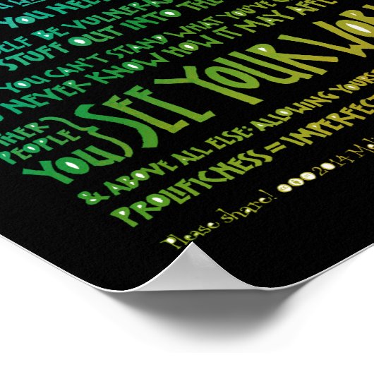 Imperfectionist Manifesto Poster - Zwarte Regenboo (Hoek)