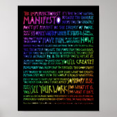 Imperfectionist Manifesto Poster - Zwarte Regenboo (Voorkant)