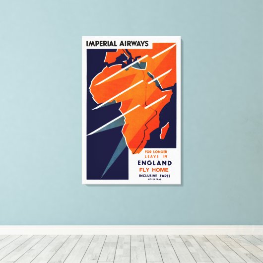 Imperial Airways Africa Canvas Afdruk (Insitu (Houten vloer))
