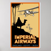 Imperial Airways ~ England - Egypte - India Poster (Voorkant)