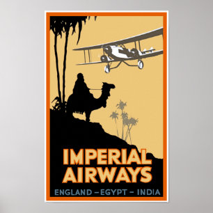 Imperial Airways ~ England - Egypte - India Poster