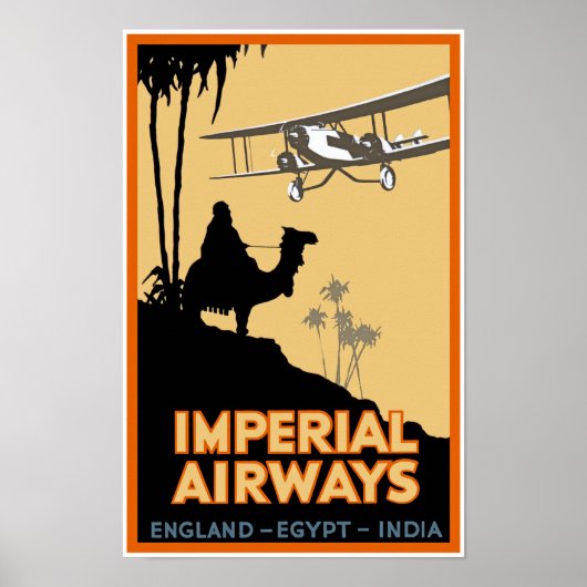 Imperial Airways ~ England - Egypte - India Poster (Voorkant)