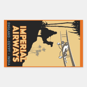 Imperial Airways ~ England - Egypte - India Rechthoekige Sticker