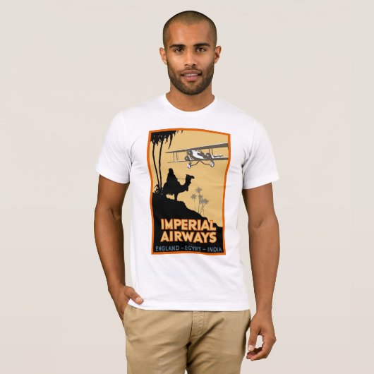 Imperial Airways ~ England - Egypte - India T-shirt (Voorkant volledig)