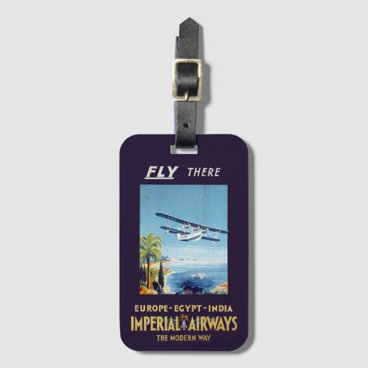  Imperial Airways Europe Egypt India Trave Bagagelabel (Voorkant (verticaal))