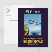 Imperial Airways Europe Egypt India Travel Briefkaart (Voorkant / Achterkant)