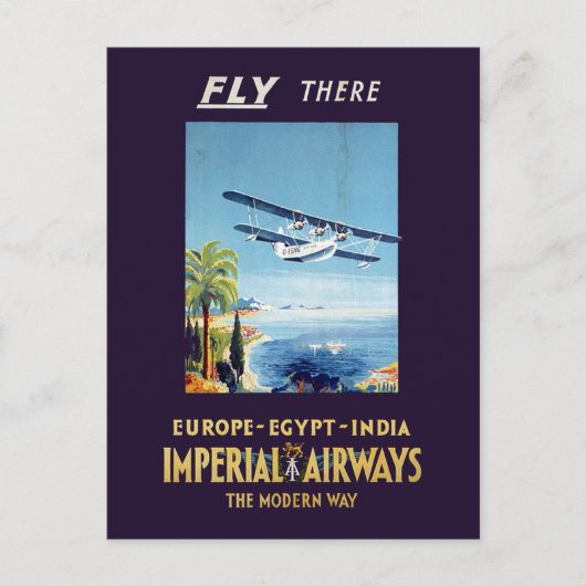 Imperial Airways Europe Egypt India Travel Briefkaart (Voorkant)